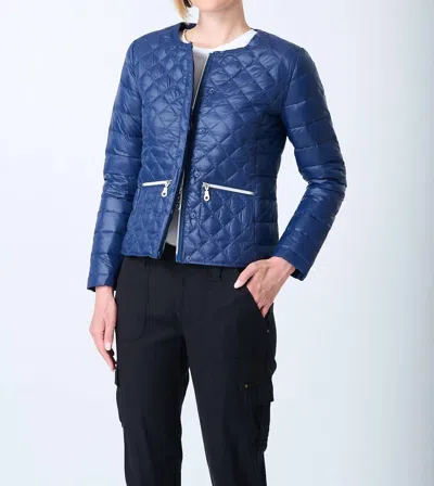 Anorak Diamond Quilted Puffer Jacket In Blue Spruce In Yellow