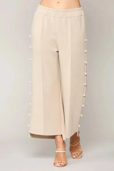 Joh Farrah Pearl Pants In Taupe In Grey