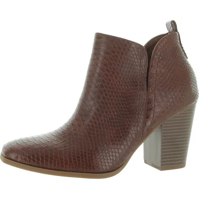 SUN + STONE POLLY WOMENS FAUX LEATHER PADDED INSOLE ANKLE BOOTS 