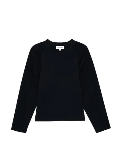 Nation Ltd Ruthie Long Sleeve Top In Jet Black In Black