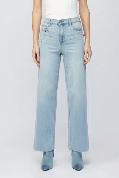 Hidden Logan High Rise Dad Wide Leg Jeans In Light/hot Fix In Multi