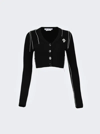 Off-white Seasonal V-neck Ribbed Crop Cardigan In Multi
