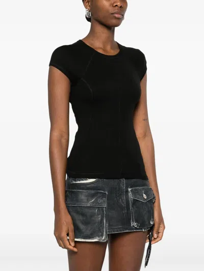 Helmut Lang Twisted Sheer Crewneck Top