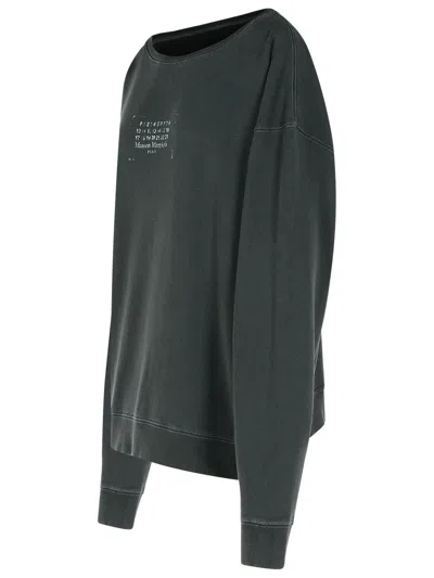 Maison Margiela Black Cotton Sweatshirt In Black