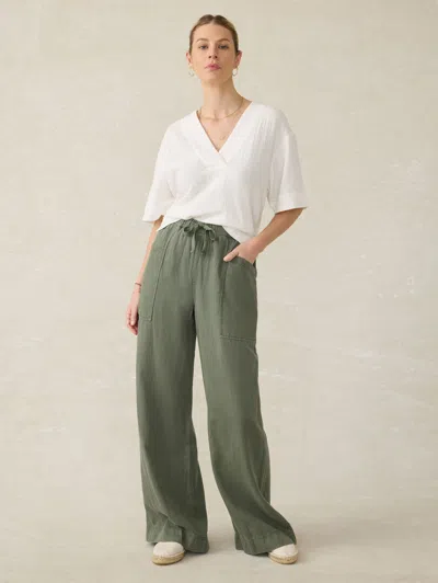 Faherty Dune Relaxed Fit Cotton Gauze Top In White