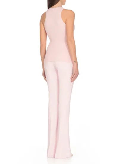 Elisabetta Franchi V-neck Rib Knit Top In Pink