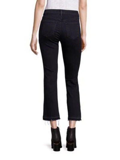 Shop J Brand Selena Mid-rise Cropped Bootcut Jeans In Obsidian