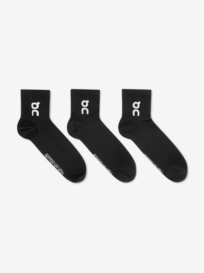 On Running Kids Logo 3 Pack Socks Set In Black