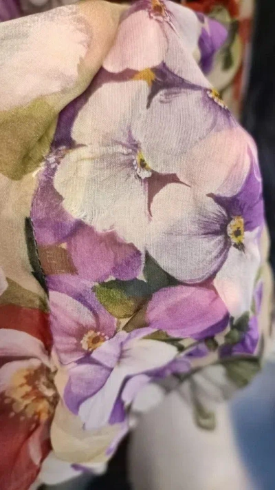Pre-owned Dolce & Gabbana Beige Floral Sleeveless A-line Mini Women's Dress ()