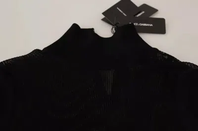 Pre-owned Dolce & Gabbana Black Turtleneck Form Fitting Pullover Women's Sweater ()