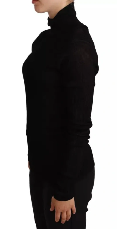 Pre-owned Dolce & Gabbana Black Turtleneck Slim Fit Pullover Women's Sweater ()