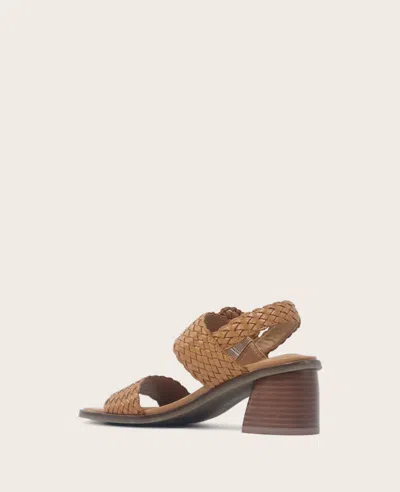 Gentle Souls - Madylyn Woven Leather Heel Sandal In Tan Leather