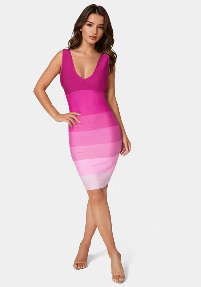 Shop Bebe Ombre Bandage Midi Dress In Orchid Ombre