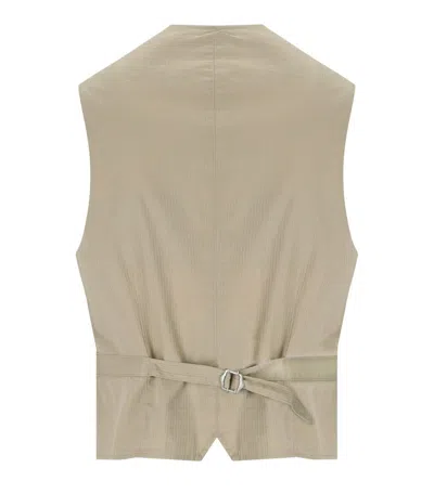 Bob Shop Striped Single-breasted Vest In Gray