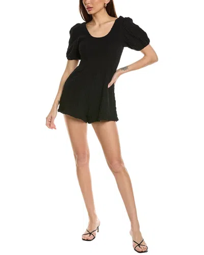 Saltwater Luxe Smocked Romper In Black