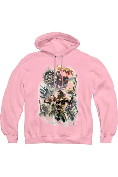 Gildan Aquaman Movie King Of Atlantis Adult Pull Over Hoodie / Hooded Sweatshirt In Pink