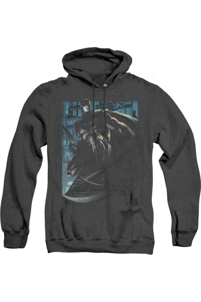 Gildan Batman Knight Falls In Gotham Adult Heather Hoodie / Hooded Sweatshirt In Black