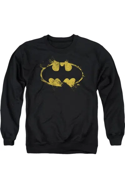 Gildan Batman Paint Roller Logo Adult Crewneck Sweatshirt In Black