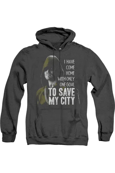 Gildan Arrow Save My City Adult Heather Hoodie / Hooded Sweatshirt In Black