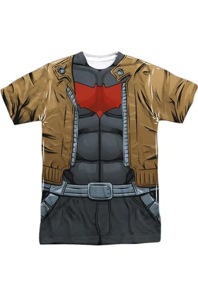 Gildan Batman Red Hood Uniform Short Sleeve Adult Poly Crew Tee / T-shirt In White