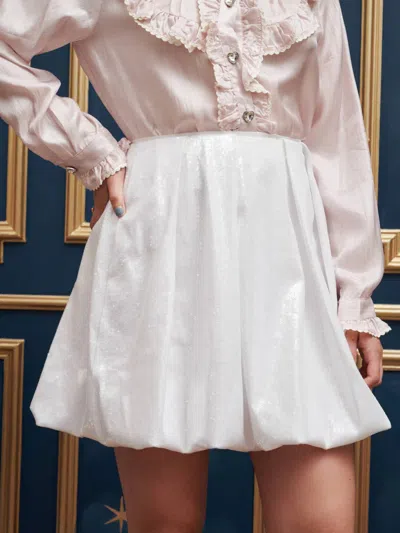 Sister Jane Glass Sequin Bubble Skirt In Ivory In Multi
