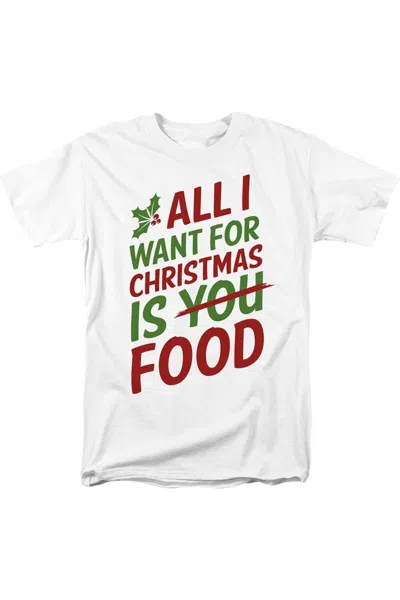 Gildan All I Want For Christmas Is Food Unisex Adult T-shirt In White