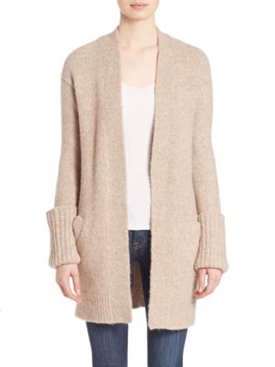 Theory 'analiese B Hazy' Alpaca Blend Open Front Cardigan In Oatmeal