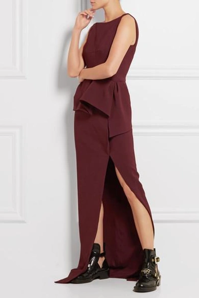 Shop Balenciaga Stretch-crepe Peplum Gown