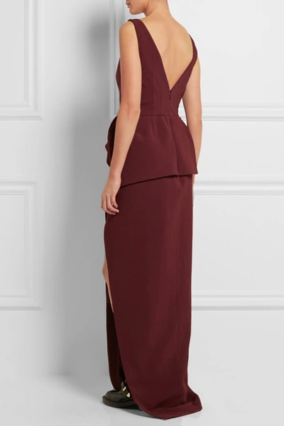 Shop Balenciaga Stretch-crepe Peplum Gown