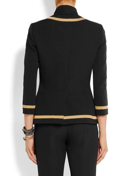 Shop Givenchy Embroidered Jacket In Black Wool
