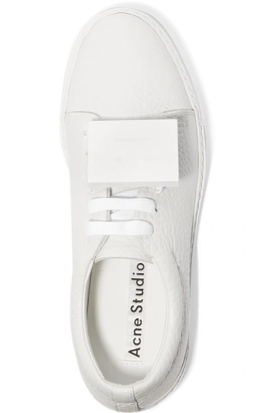 Shop Acne Studios Adriana Plaque-detailed Textured-leather Sneakers In White