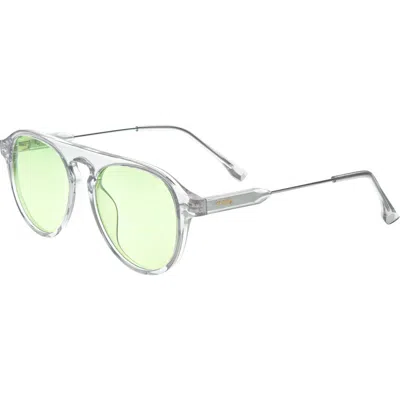 Simplify Carter Polarized Sunglasses In Clear/green