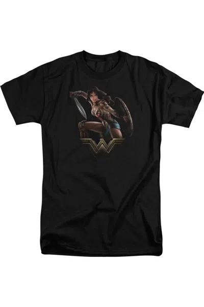 Wonder Woman Movie Fight Short Sleeve Adult Tall Tee / T-shirt In Black