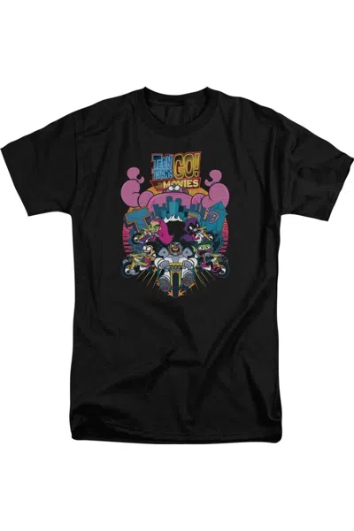 Teen Titans Go To The Movies Burst Through Short Sleeve Adult Tee / T-shirt In Black
