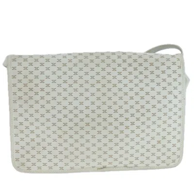 Pre-owned Celine Céline Macadam White Canvas Shoulder Bag ()