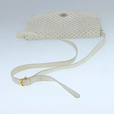 Pre-owned Celine Céline Macadam White Canvas Shoulder Bag ()