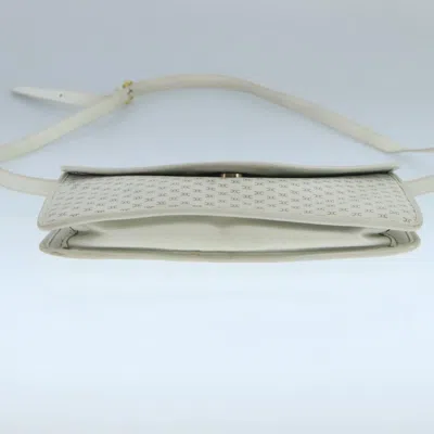 Pre-owned Celine Céline Macadam White Canvas Shoulder Bag ()