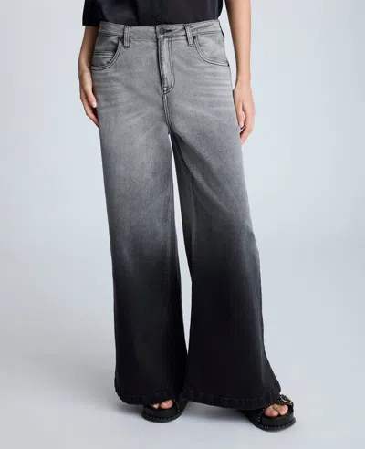 Kenneth Cole Gradient Dyed Wide Leg Jeans In Gradient Nik Wash