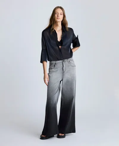Kenneth Cole Gradient Dyed Wide Leg Jeans In Gradient Nik Wash