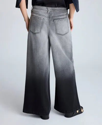 Kenneth Cole Gradient Dyed Wide Leg Jeans In Gradient Nik Wash
