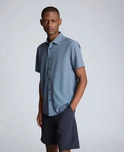 Kenneth Cole Printed Sportshirt In Blue