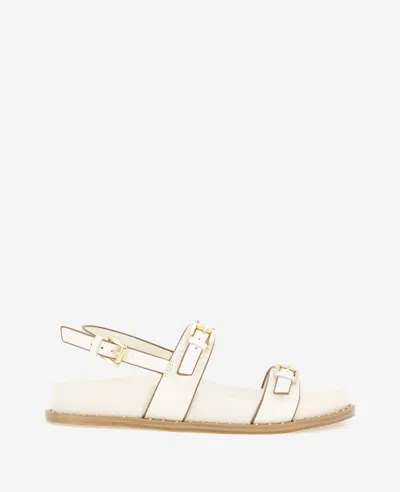 Kenneth Cole Drinity Flat Slingback Sandal In Cream Leather