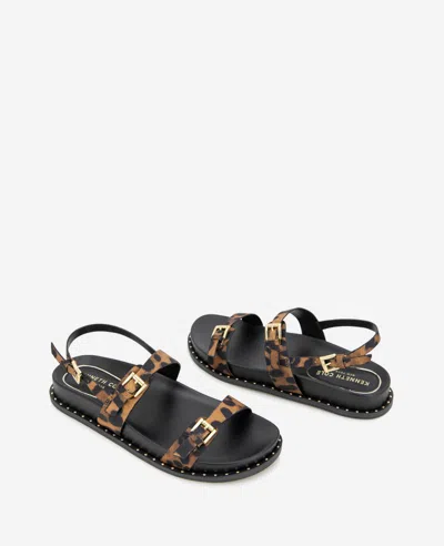 Kenneth Cole Drinity Flat Slingback Sandal In Leopard Fabric