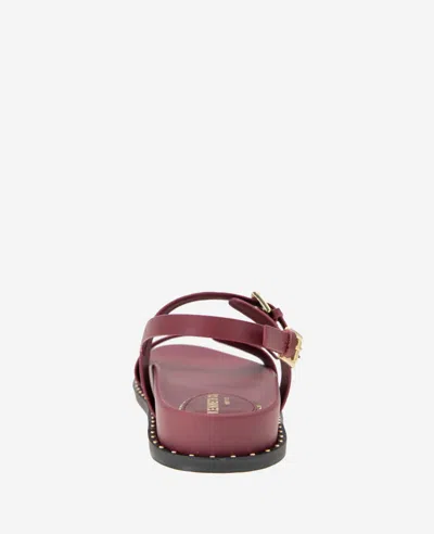 Kenneth Cole Drinity Flat Slingback Sandal In Dark Red Leather