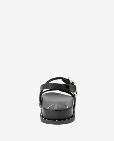 Kenneth Cole Drinity Flat Slingback Sandal In Black Leather