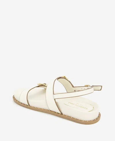 Kenneth Cole Drinity Flat Slingback Sandal In Cream Leather