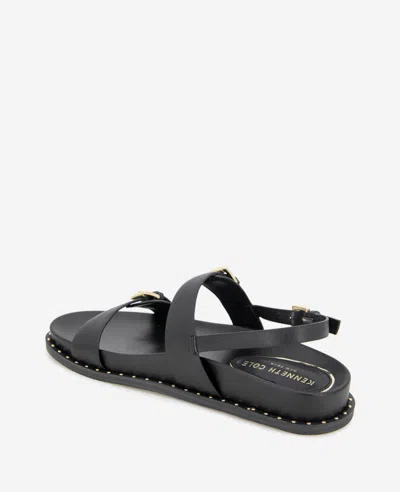 Kenneth Cole Drinity Flat Slingback Sandal In Black Leather