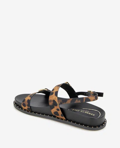 Kenneth Cole Drinity Flat Slingback Sandal In Leopard Fabric