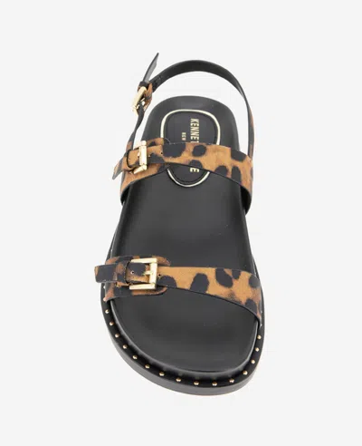 Kenneth Cole Drinity Flat Slingback Sandal In Leopard Fabric