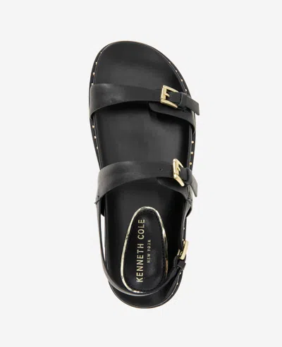 Kenneth Cole Drinity Flat Slingback Sandal In Black Leather